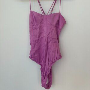 Zara Strappy Satin-Effect Bodysuit